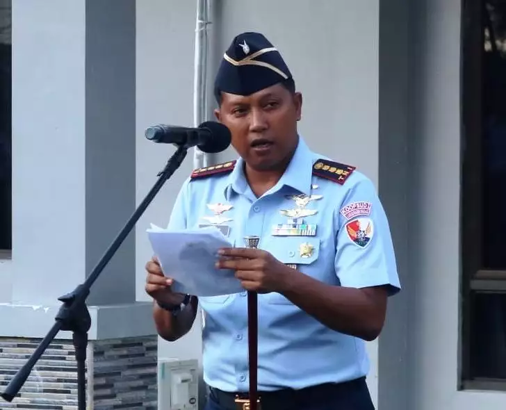 Bacakan Amanat Kasau Danlanud Raden Sadjad Pimpin Apel Luar Biasa